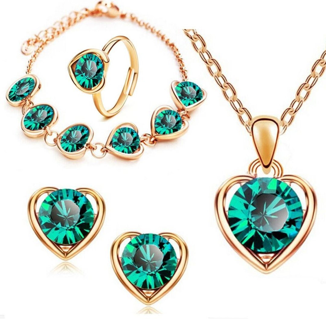 Jewelry Set Gold Green