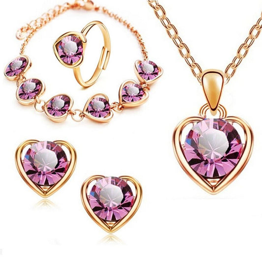 Jewelry Set Gold Pink