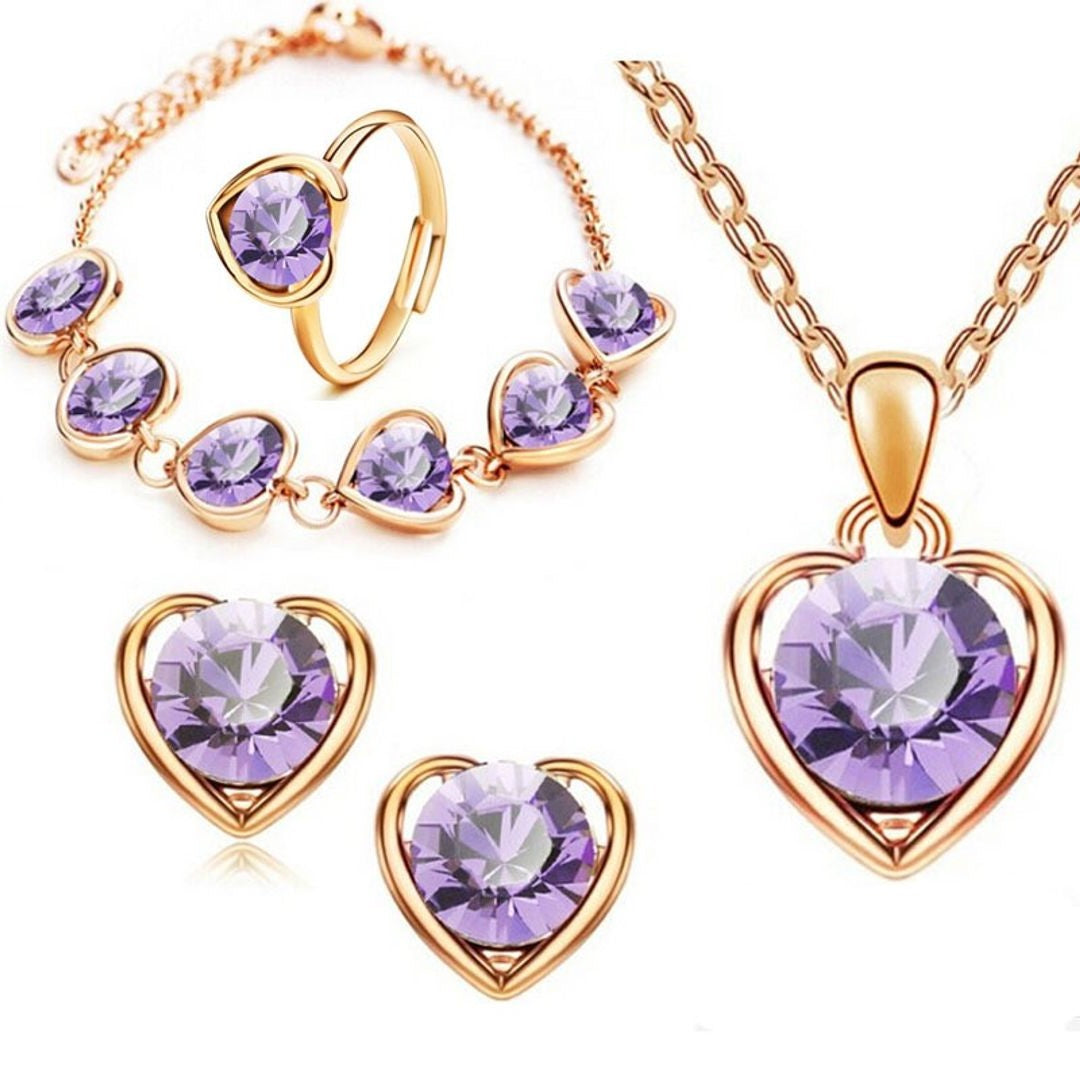 Jewelry Set Gold Purple