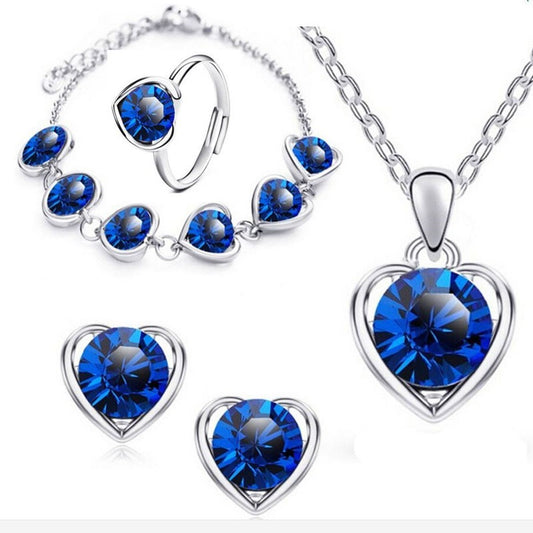 Jewelry Set Silver Blue