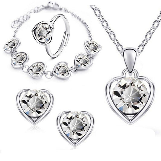 Jewelry Set Silver White